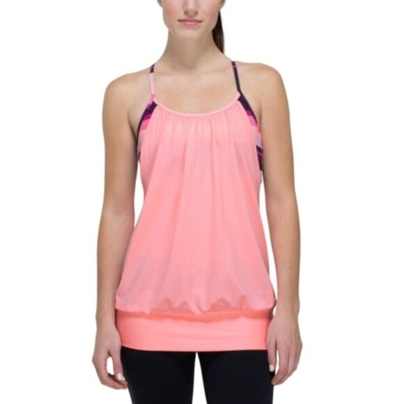 Lululemon No Limits TankBleached Coral / Assorted Stripe Bleached Coral size 6 - Picture 2 of 7